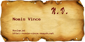 Nomis Vince névjegykártya